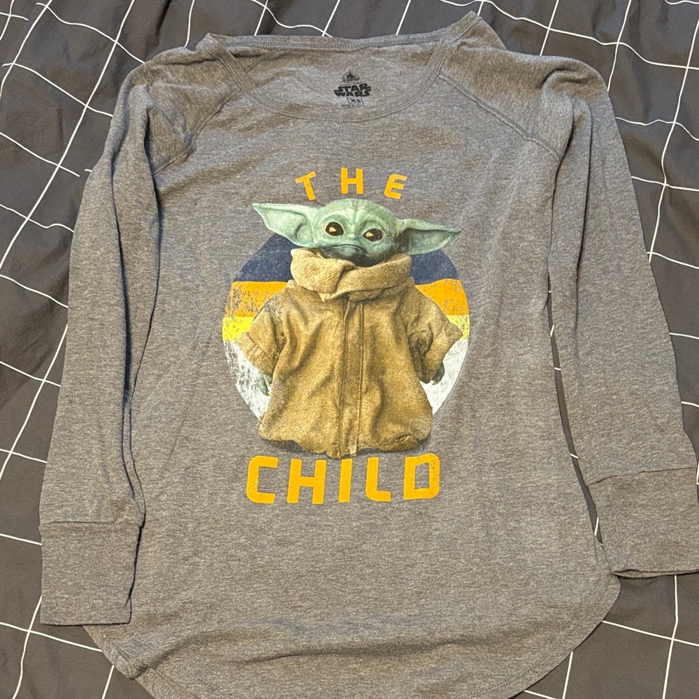 Star Wars The Child Gray Long Sleeve Tee